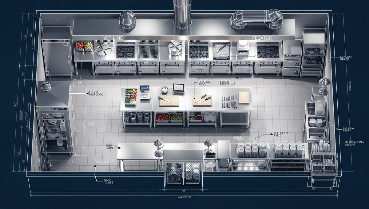 Restaurant kitchen being commissioned before opening — pre-opening checklist and setup
